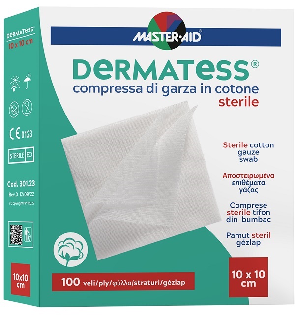 GARZA IDROFILA DERMATESS COTONE 10X10 100 VELI - Farmacia De Pasquale