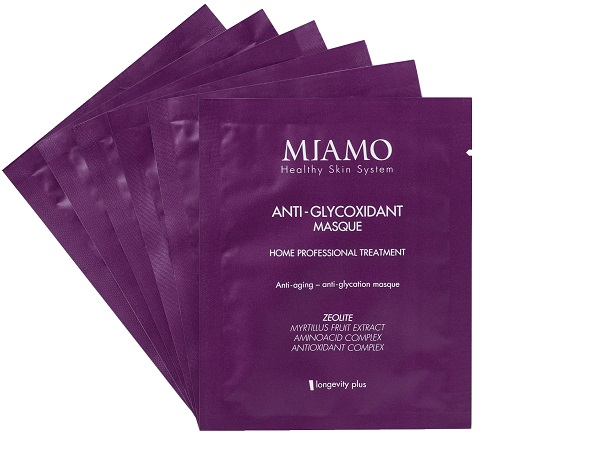 MIAMO LONGEVITY PLUS ANTI GLYCOXIDANT MASQUE BOX 6 PEZZI - Farmacia De Pasquale