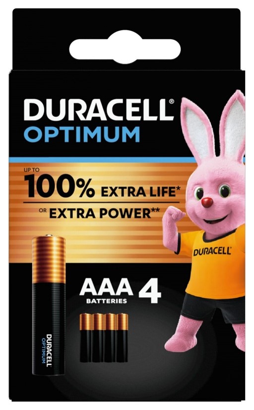 DURACELL OPTIMUM AAA B4 4 PILE BLISTER - Farmacia De Pasquale