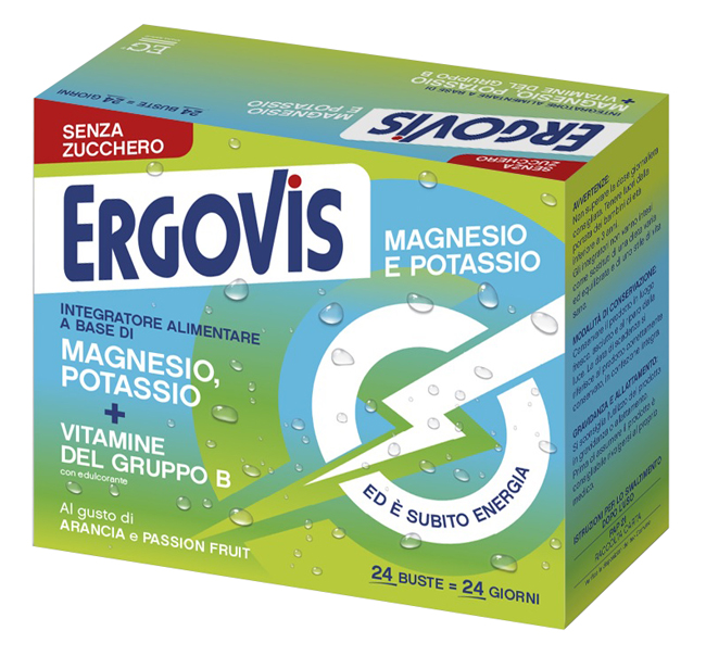 ERGOVIS MG+K VITAMINE B SENZA ZUCCHERO 24 BUSTINE - Farmacia De Pasquale