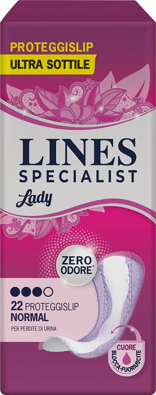 PROTEGGISLIP PER INCONTINENZA URINARIA LINES SPECIALIST LADY LIGHT NORMAL ULTRA SOTTILE 22 PEZZI - Farmacia De Pasquale