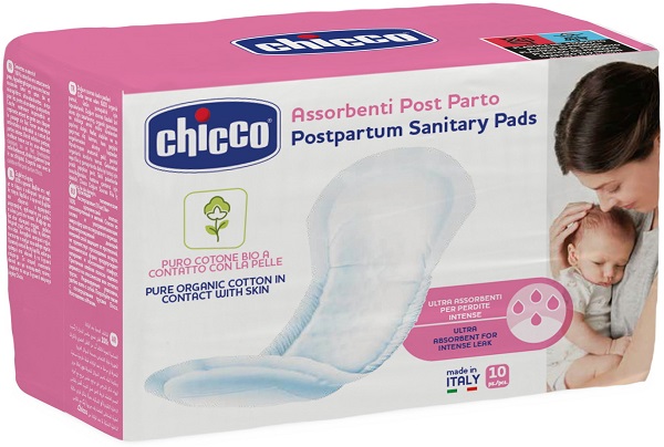 CHICCO ASSORBENTI POSTPARTO BIO COTONE 10 PEZZI - Farmacia De Pasquale
