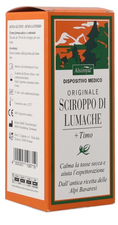 SCIROPPO LUMACHE ORIGINALE ALSITAN 150 ML - Farmacia De Pasquale