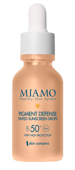 MIAMO NEW FORMULA MIAMO SKIN CONCERNS PIGMENT DEFENSE TINTED SUNSCREEN DROPS SPF50+ 30 ML - Farmacia De Pasquale