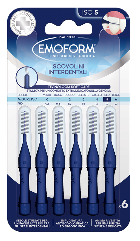 EMOFORM SCOVOLINO ISO 5 BLU 6 PEZZI - Farmacia De Pasquale