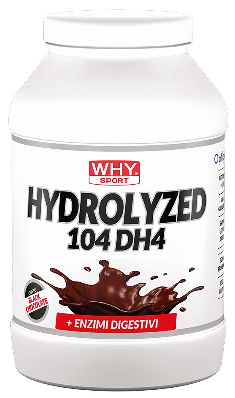 WHYSPORT HYDROLYZED 104 DH4 BLACK CHOCOLATE 900 G - Farmacia De Pasquale