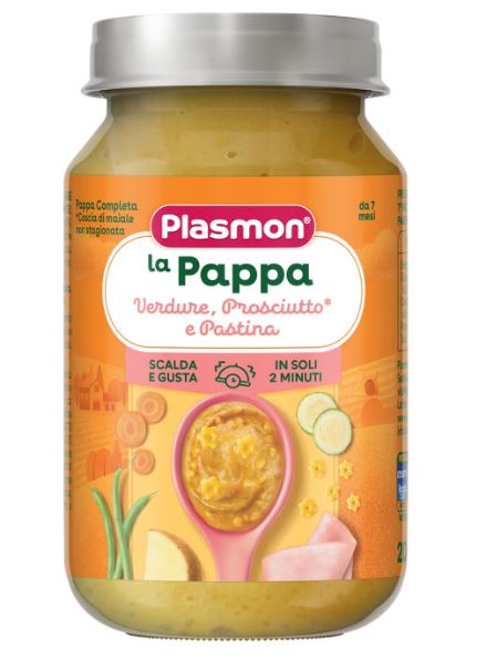 PLASMON LA PAPPA VERDURE PROSCIUTTO E PASTINA 200 G - Farmacia De Pasquale