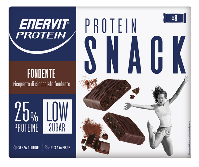 ENERVIT PROTEIN SNACK FONDENTE LOW SUGAR ASTUCCIO 8 X 27 G - Farmacia De Pasquale