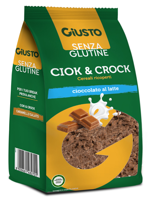 GIUSTO SENZA GLUTINE CIOK&CROCK CEREALI RICOPERTI DI CIOCCOLATO AL LATTE 125 G - Farmacia De Pasquale
