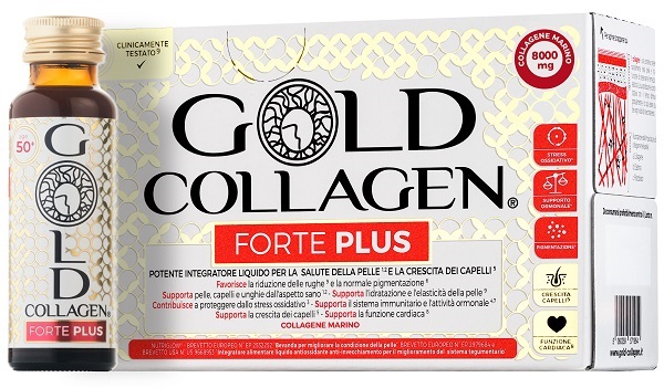 GOLD COLLAGEN FORTE PLUS 10 FLACONCINI DA 50 ML 8G COLLAGENE - Farmacia De Pasquale