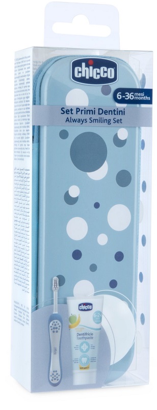 CHICCO SET DENTALE 6 MESI+ AZZURRO - Farmacia De Pasquale
