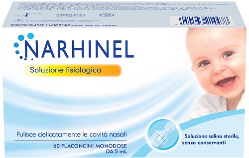 SOLUZIONE FISIOLOGICA PER ASPIRATORE NASALE NARHINEL 60 FLACONCINI DA 5 ML - Farmacia De Pasquale