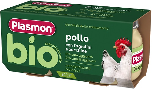 PLASMON BIO OMOGENEIZZATO POLLO CON FAGIOLINI E ZUCCHINE 2 PEZZI - Farmacia De Pasquale