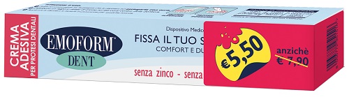 CREMA ADESIVA EMOFORM DENT PER PROTESI DENTALE 45 G TAGLIO PREZZO - Farmacia De Pasquale