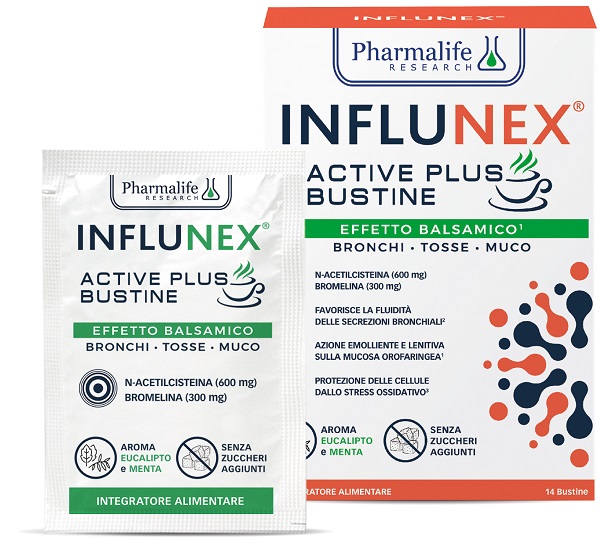 INFLUNEX ACTIVE PLUS BALSAMICO 14 BUSTINE - Farmacia De Pasquale