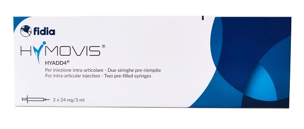 SIRINGA INTRA-ARTICOLARE PRERIEMPITA HYMOVIS HYADD4 ESADECILLAMIDE ACIDO IALURONICO 24MG/3ML 2 PEZZI DA 3 ML NON STERILIZZATO A ETO - Farmacia De Pasquale