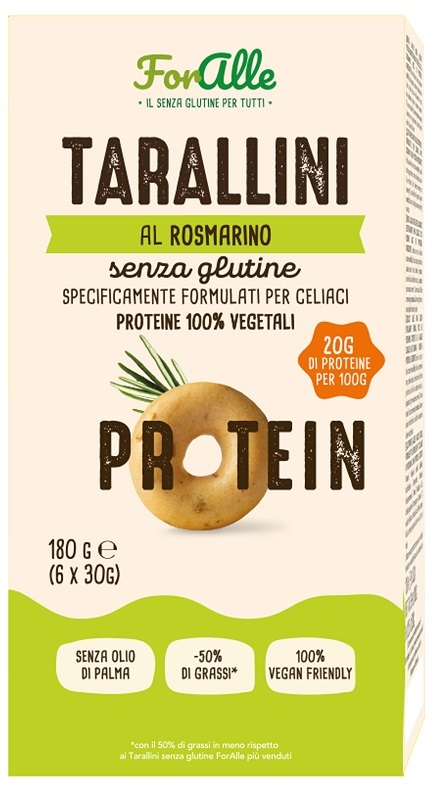 FORALLE TARALLINI PROTEICI ROSMARINO 6 BUSTINE DA 30 G - Farmacia De Pasquale
