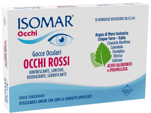 ISOMAR OCCHI ROSSI GOCCE OCULARI ACIDO IALURONICO 0,20% 10 FLACONCINI - Farmacia De Pasquale