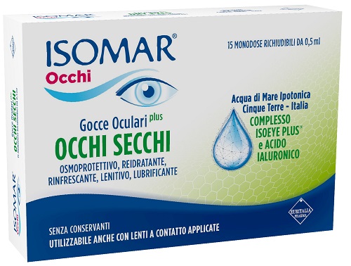ISOMAR OCCHI SECCHI PLUS GOCCE OCULARI ACIDO IALURONICO 0,25% 15 FLACONCINI - Farmacia De Pasquale