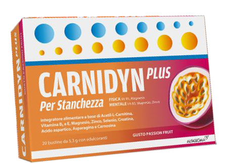 CARNIDYN PLUS 20 BUSTINE DA 5,3 G GUSTO PASSION FRUIT - Farmacia De Pasquale