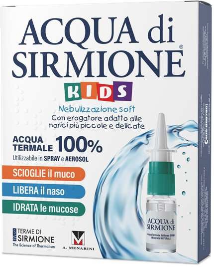 ACQUA DI SIRMIONE KIDS NEBULIZZAZIONE SOFT ACQUA TERMALE 100% 6 FLACONCINI PLURIDOSE DA 15 ML - Farmacia De Pasquale