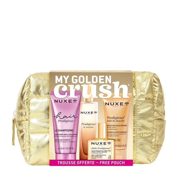 NUXE TROUSSE PRODIGIEUX 2026 1 WASH HAIR PRODIGIEUSE 30 ML + 1 HUILE PRODIGIEUSE 10 ML + 1 PRODIGEUX LE PARFUM 15 ML + 1 SHOWER GEL PROGIGEUX 30 ML - Farmacia De Pasquale