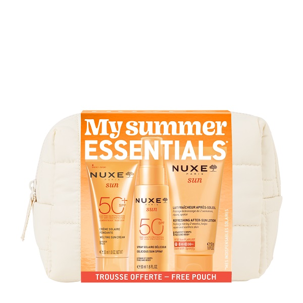 NUXE TROUSSE MY SUMMER ESSENTIAL 2026 1 FACE CREAM SPF50+ 30 ML + 1 SPRAY SPF50 50 ML + 1 AFTER SUN LOTION 50 ML - Farmacia De Pasquale