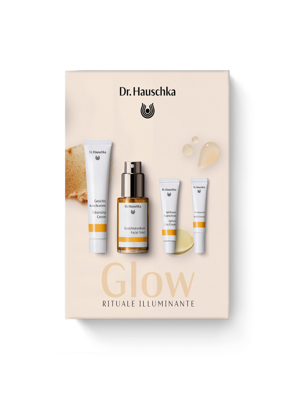 DR HAUSCHKA GLOW RITUALE ILLUMINANTE 2026 1 CREMA DETERGENTE 20 ML + 1 CREMA ALBICOCCA 5 ML + 1 LOZIONE TONIFICANTE 30 ML + 1 SIERO NOTTE 2,5 ML - Farmacia De Pasquale