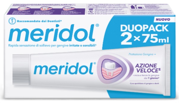MERIDOL DENTIFRICIO AZIONE VELOCE 75 ML BITUBO - Farmacia De Pasquale