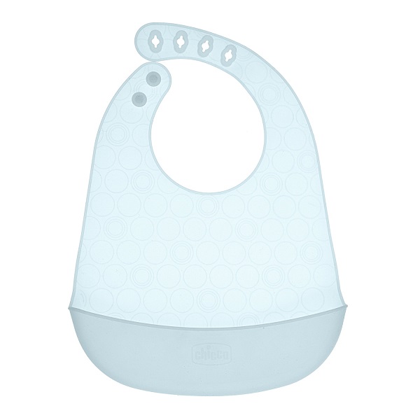 CHICCO EASY ROLL BIB BAVAGLINO IN SILICONE CON TASCA AZZURRO - Farmacia De Pasquale