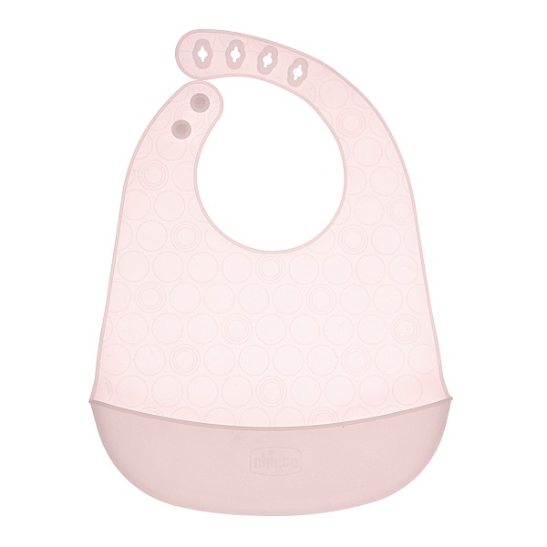 CHICCO EASY ROLL BIB BAVAGLINO IN SILICONE CON TASCA ROSA - Farmacia De Pasquale