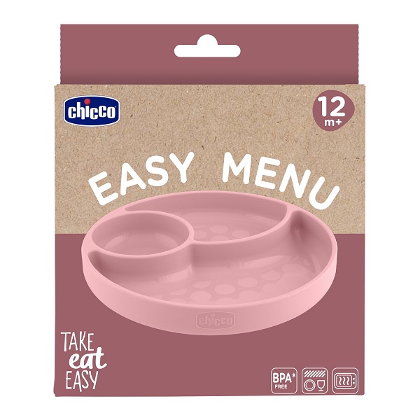 CHICCO PIATTO PORZIONATO ROSA 12M+ - Farmacia De Pasquale