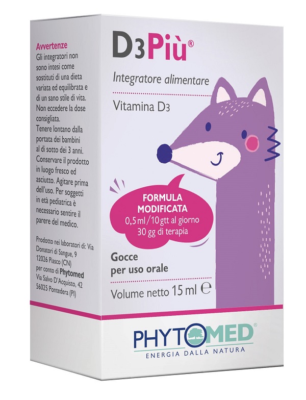 D3PIU' FORMULA MODIFICATA GOCCE ORALE 15 ML - Farmacia De Pasquale
