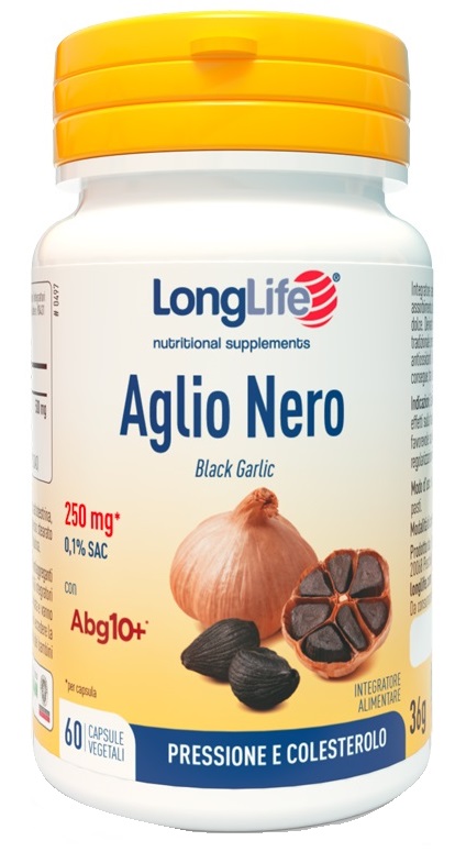 LONGLIFE AGLIO NERO 0,5% SAC 60 CAPSULE VEGETALI SENZA GLUTINE - Farmacia De Pasquale